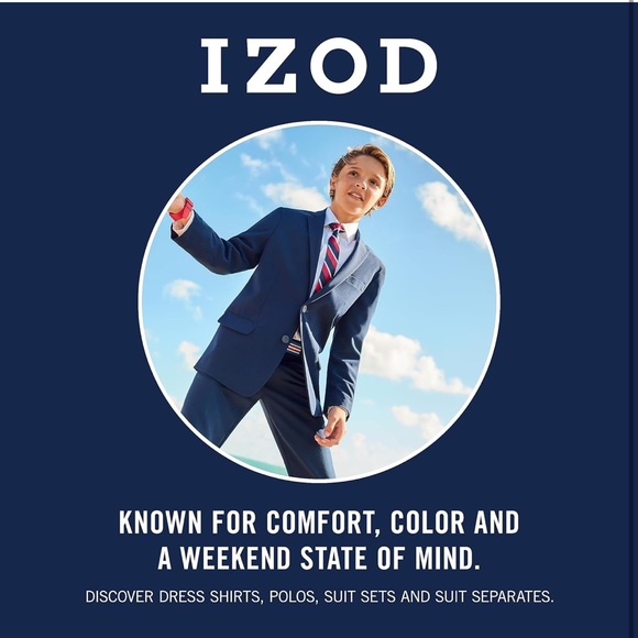 IZOD Boys' Brass Button BlazerJacket/suit pantskBlue Checkered & White Shirts - Picture 14 of 15